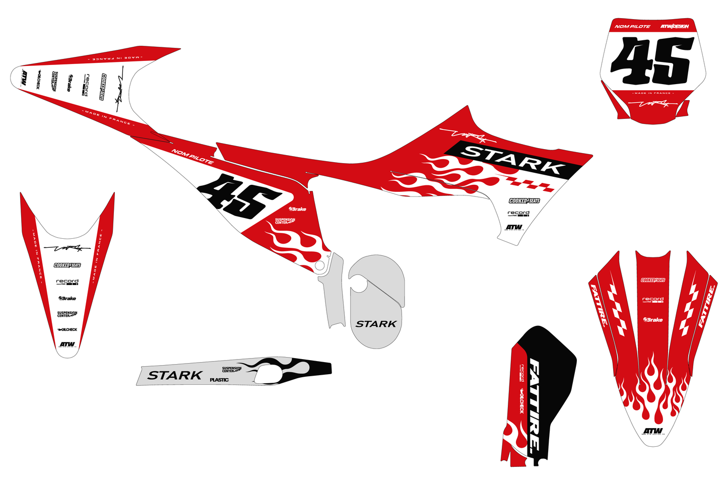 Kit déco Stark VARG MX/EX/SM - SVMX006 Rouge