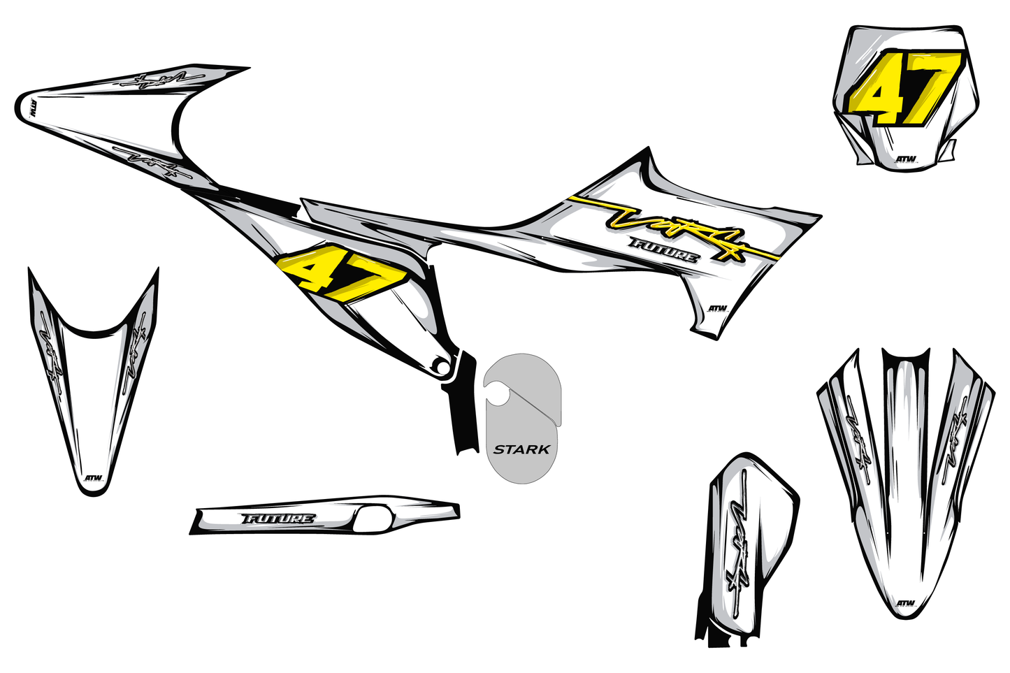 KTM 50 SX motocross graphics kit - Cutz Orange