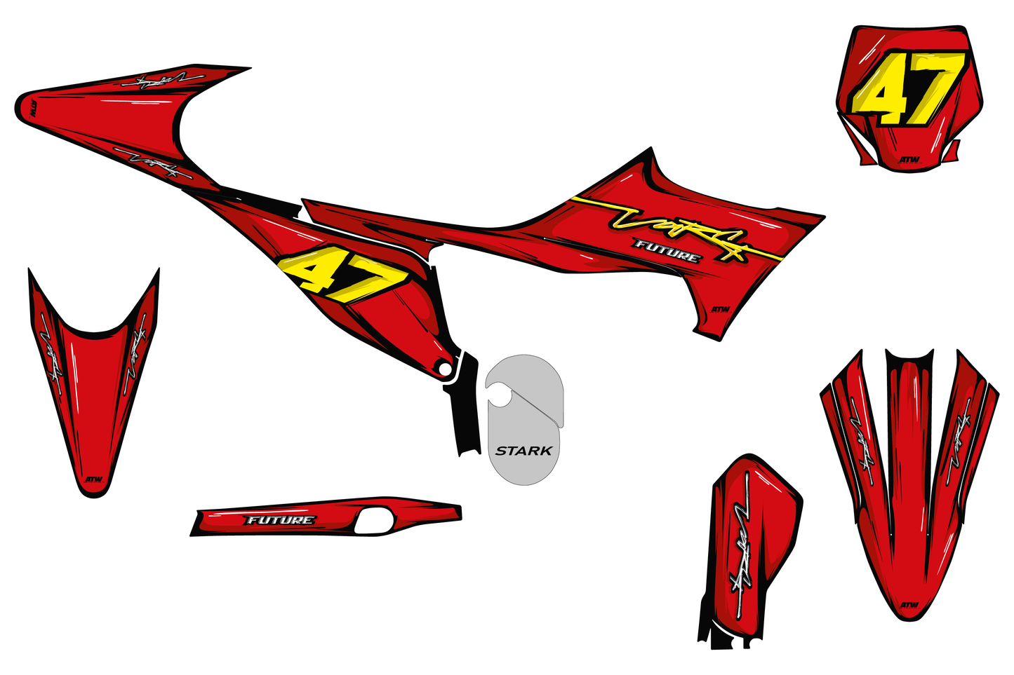 KTM 50 SX motocross graphics kit - Cutz Orange