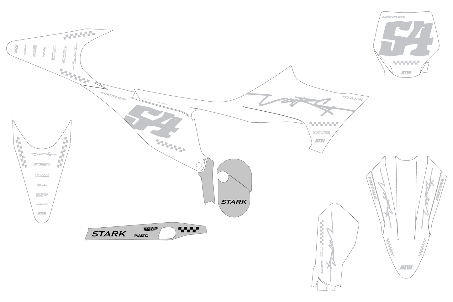 Kit déco Stark VARG MX/EX/SM - SVMX008 Blanc