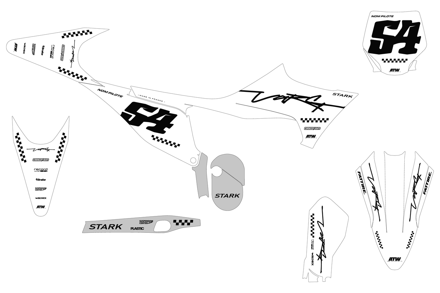 Kit déco Stark VARG MX/EX/SM - SVMX008 Noir