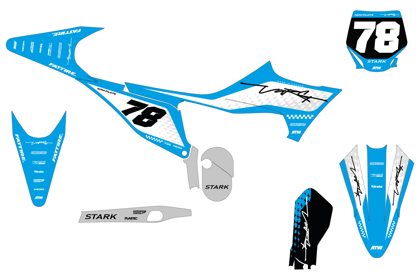 Kit déco Stark VARG MX/EX/SM - SVMX009 Cyan
