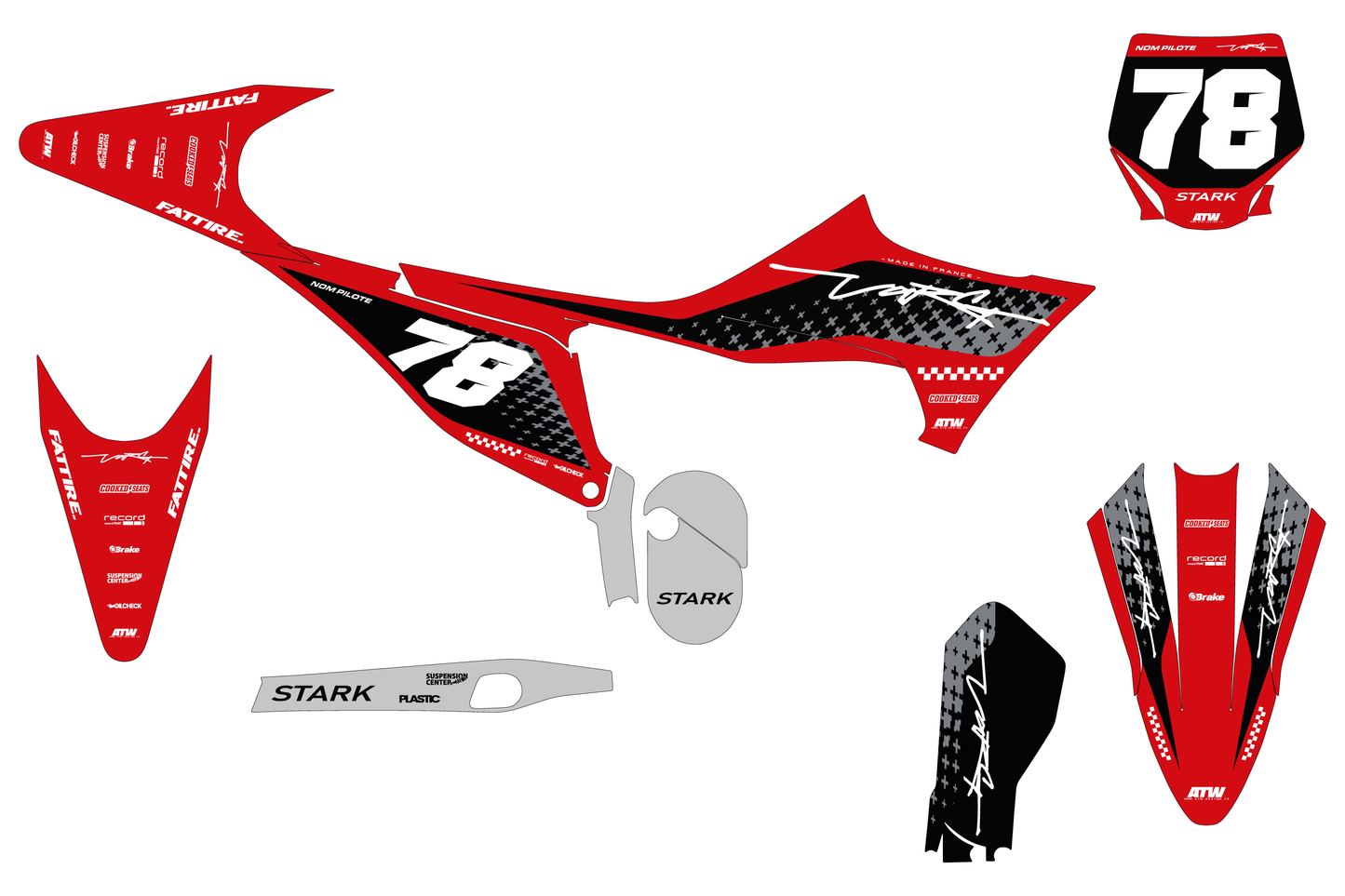 Kit déco Stark VARG MX/EX/SM - SVMX009 Rouge
