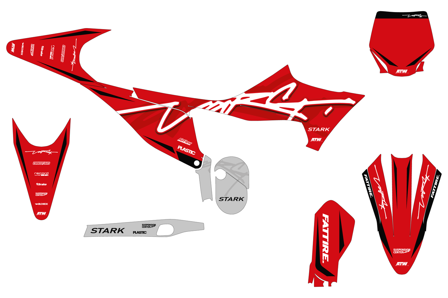 Kit déco Stark VARG MX/EX/SM - SVMX010 Rouge