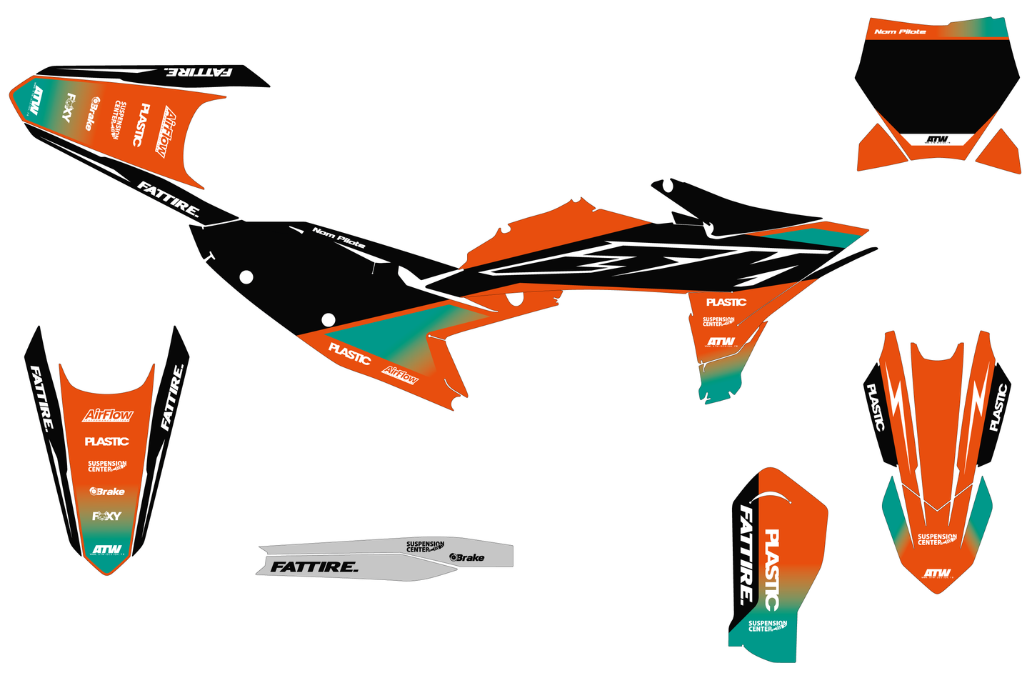 KTM 450 SMR motocross graphics kit - Cutz Orange