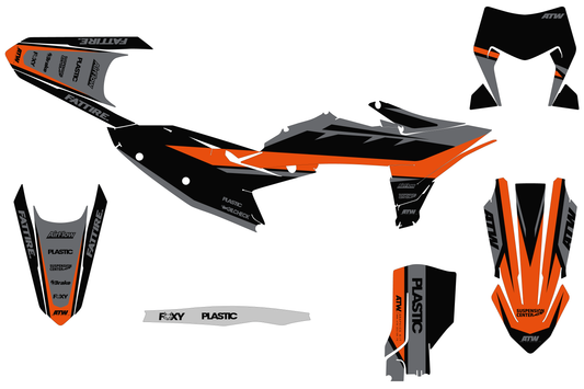Kit déco motocross KTM EXC / EXC-F - Rift Noir