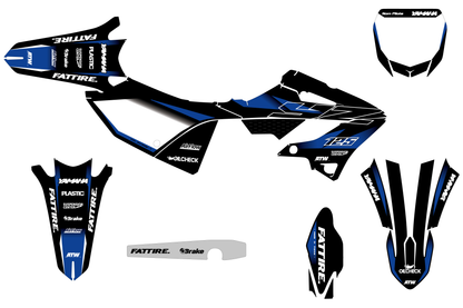 YAMAHA 125-250 YZ Motocross Graphics Kit - Factory-K22 Black