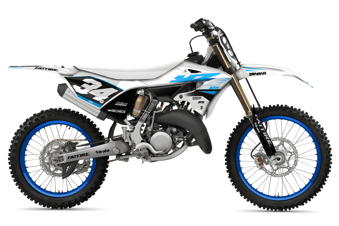 Kit déco motocross YAMAHA 125-250 YZ - Factory-K25 Blanc