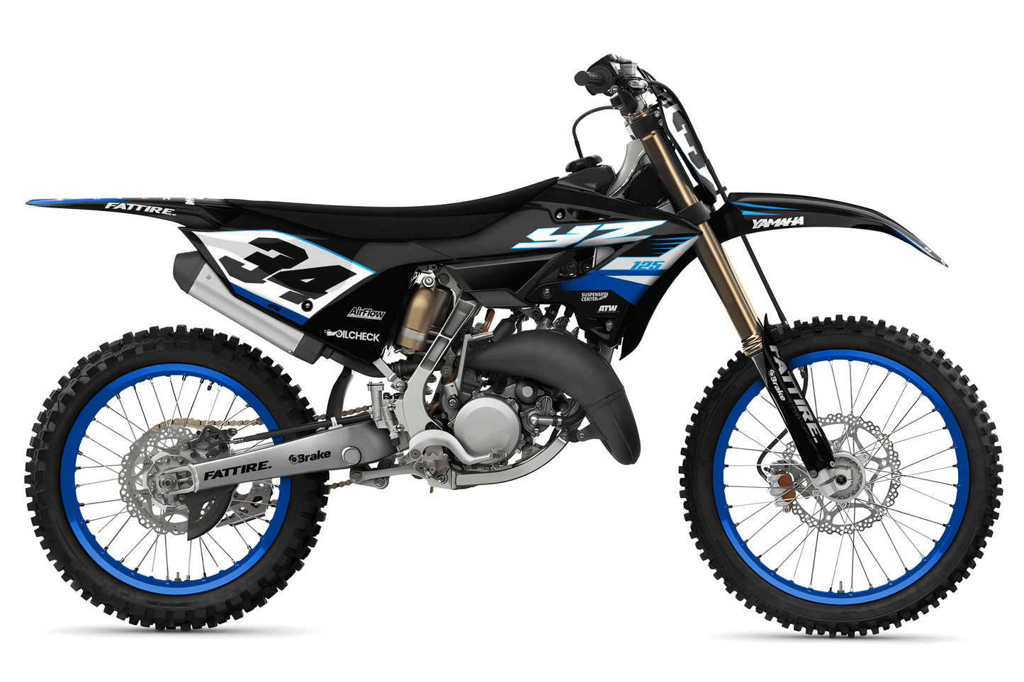 Kit déco motocross YAMAHA 125-250 YZ - Factory-K25 Noir