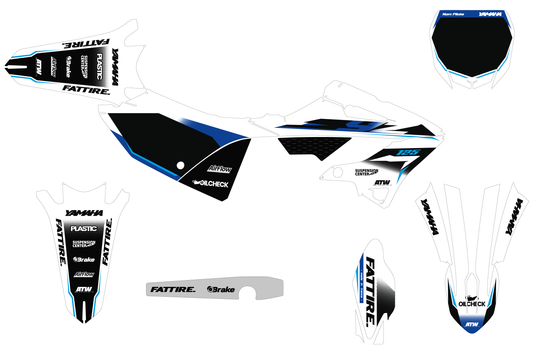 Kit déco motocross YAMAHA 125-250 YZ - Factory-K26 Blanc