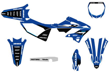 Kit déco motocross YAMAHA 125-250 YZ - Factory-K26 Bleu
