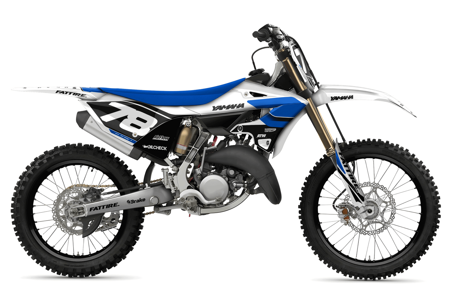 YAMAHA 125-250 YZ Motocross Graphics Kit - 1970s Blue