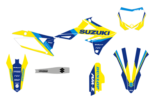 Kit déco motocross “Classic” Suzuki 250 RM-Z Jaune