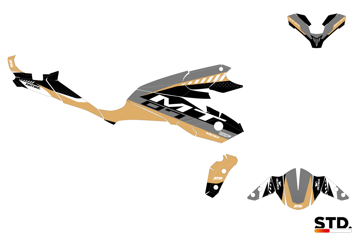 Kit déco YAMAHA MT-07 “Torque” Beige