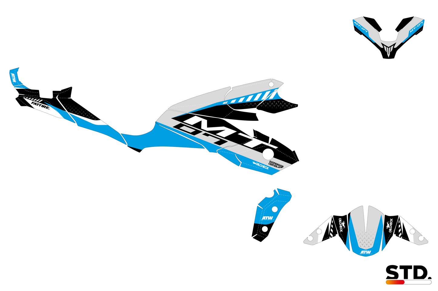 Kit déco YAMAHA MT-07 “Torque” Cyan