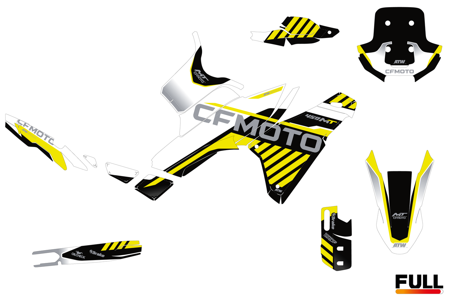Kit déco moto CF MOTO 450 MT - Speed Blanc