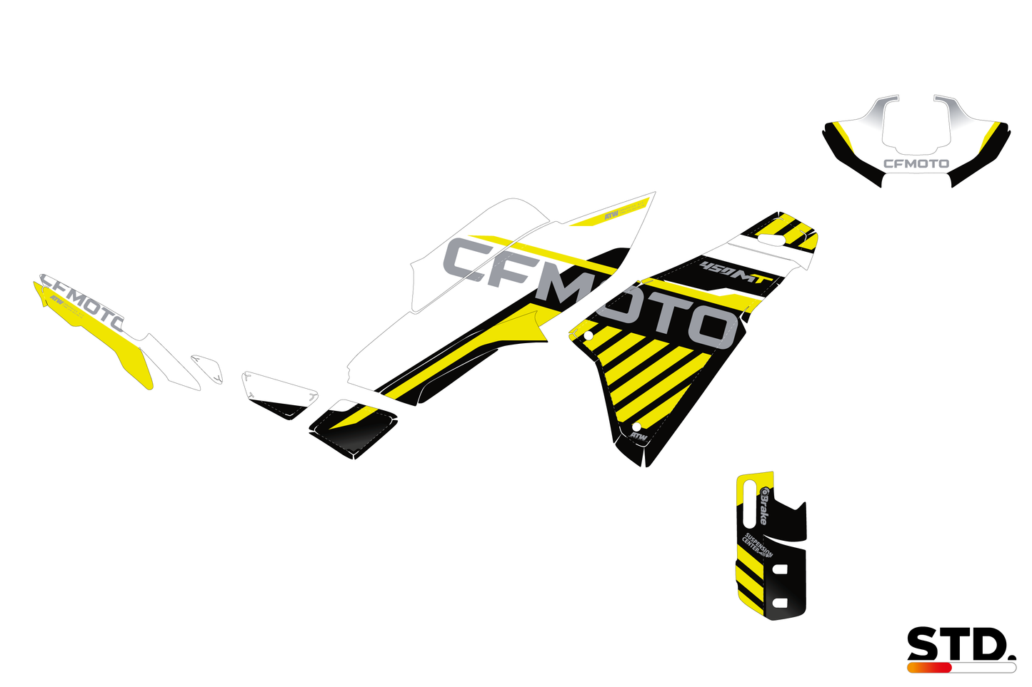 Kit déco moto CF MOTO 450 MT - Speed Blanc