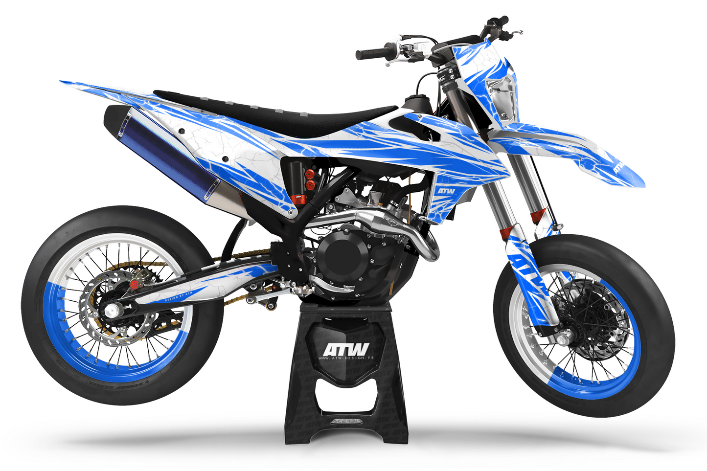 Kit déco Supermotard “Crack-White” pour Tout Modèles
