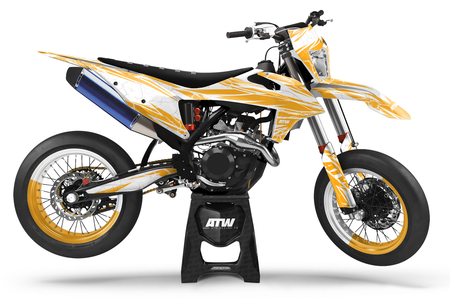 Kit déco Supermotard “Crack-White” pour Tout Modèles