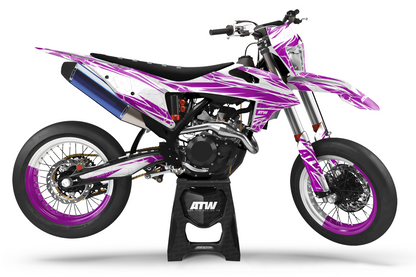 Kit déco Supermotard “Crack-White” pour Tout Modèles