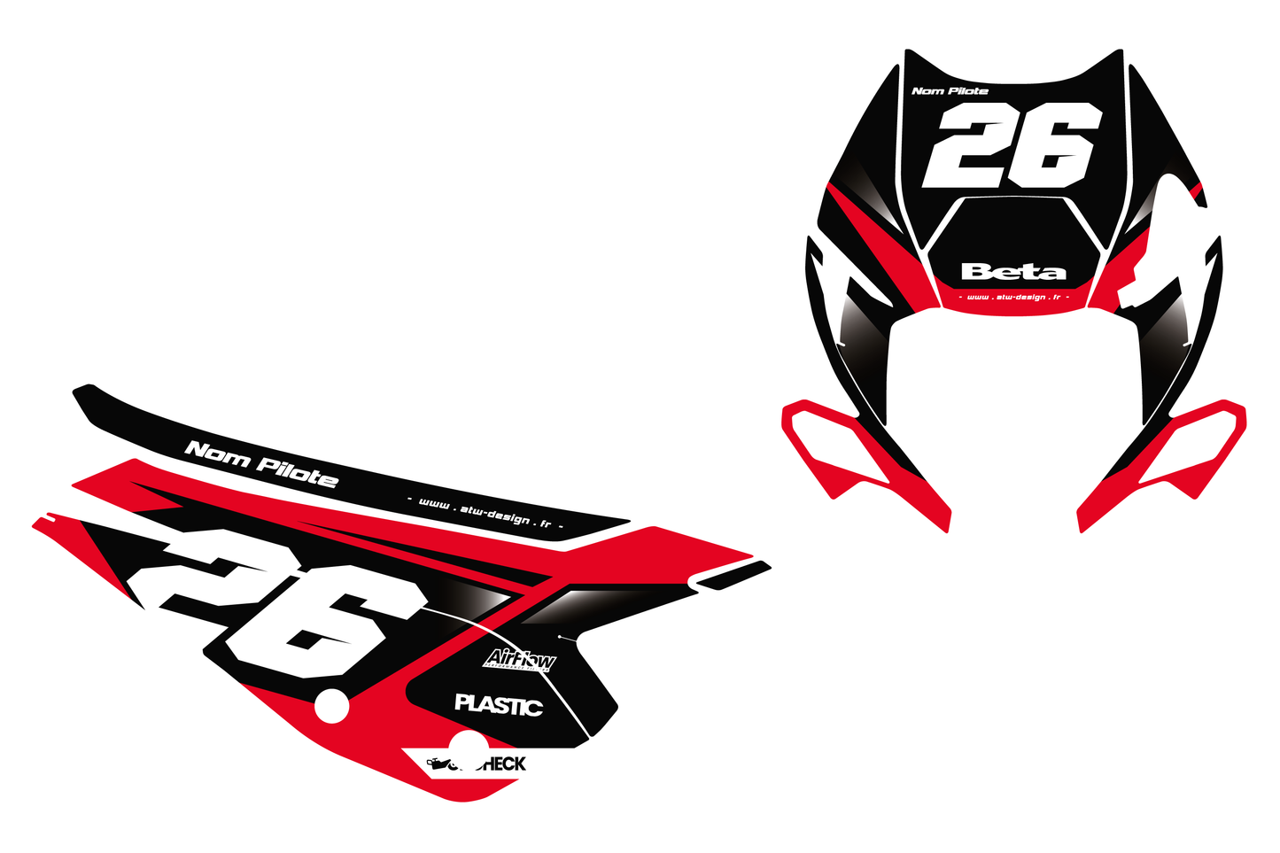 Fonds de plaques motocross Beta XTRAINER - FBXT001 Noir