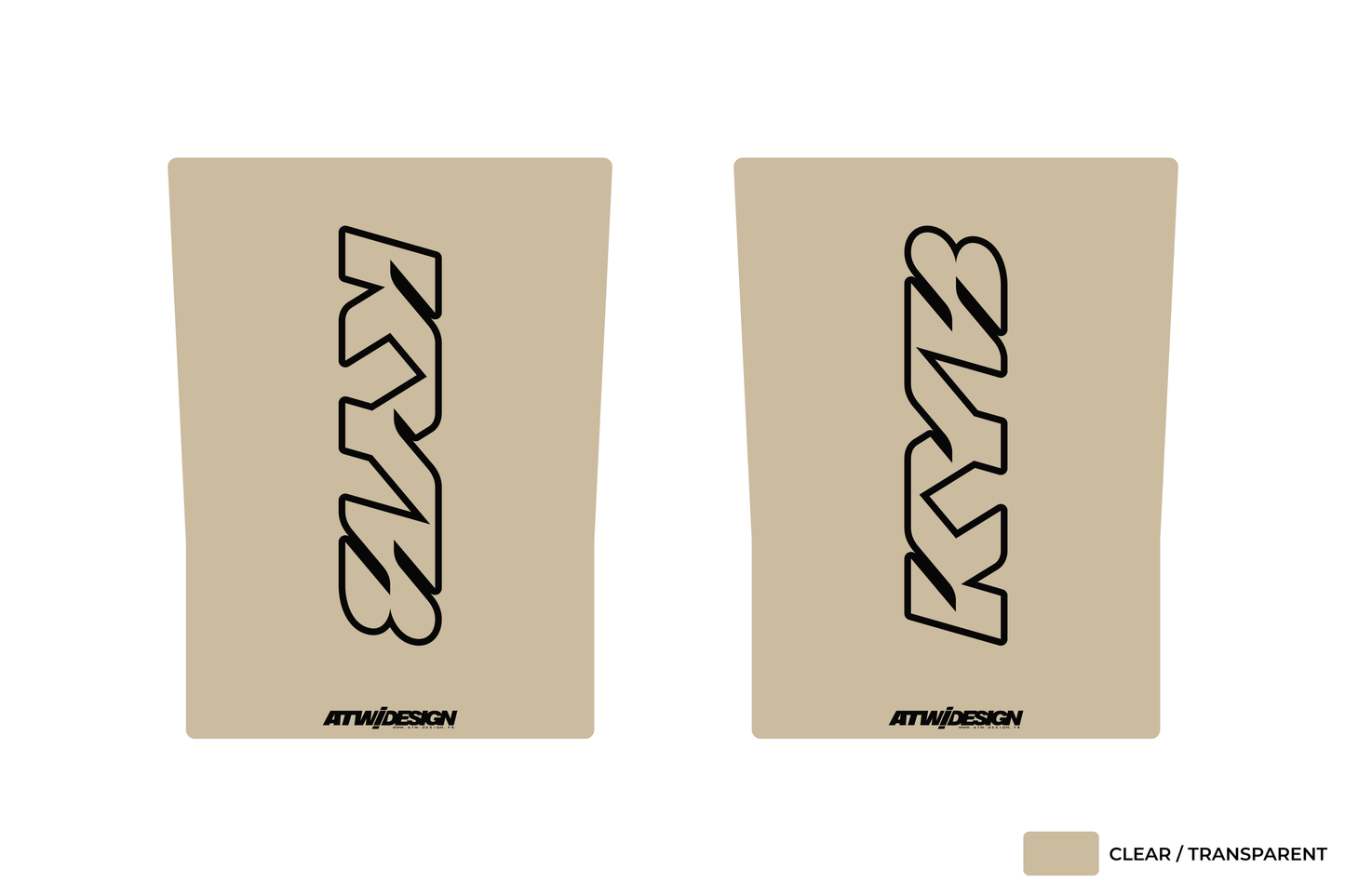 Stickers de Fourche Transparent 230x165mm - KYB V1