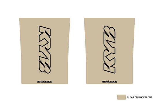Stickers de Fourche Transparent 230x165mm - KYB V1