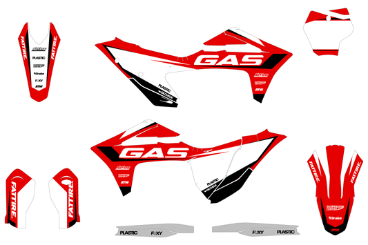 KIT DÉCO MOTOCROSS “GROUND” POUR GASGAS MC-MCF ROUGE