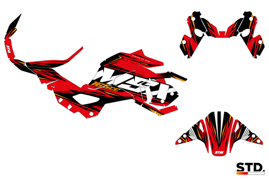 Kit déco HONDA 125 MSX/GROM “Volt” Rouge