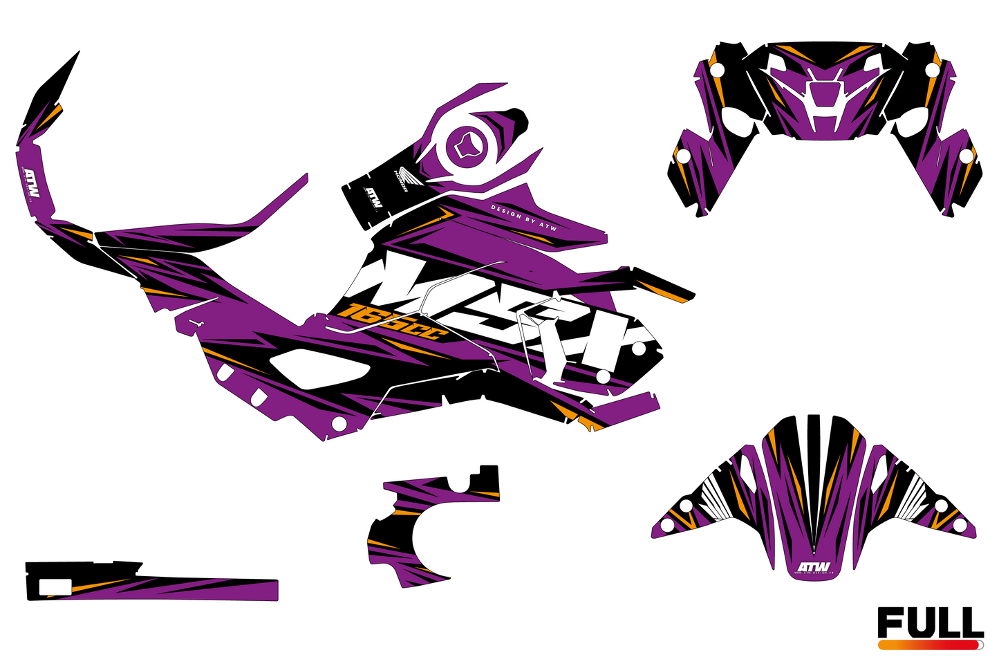 Kit déco HONDA 125 MSX/GROM “Volt” Violet