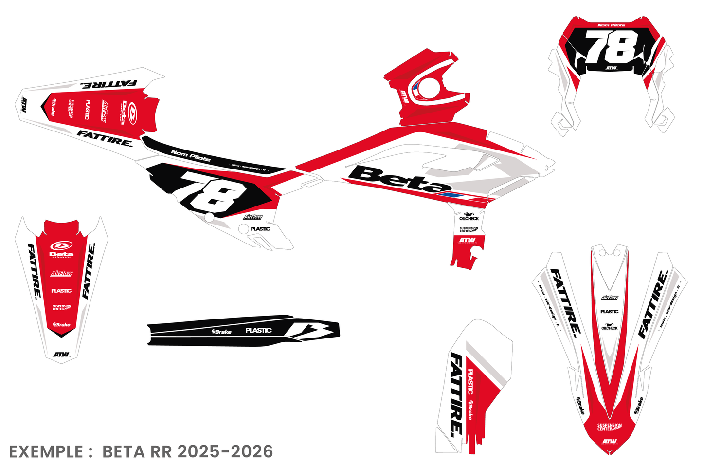 Kit déco Beta RR/RX/XTRAINER - BTMX004 Blanc