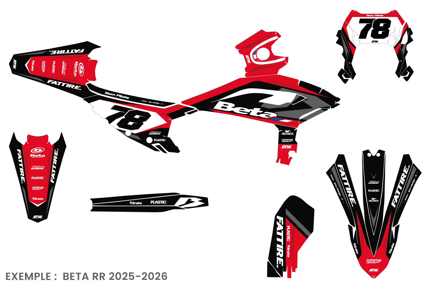 Kit déco Beta RR/RX/XTRAINER - BTMX004 Noir