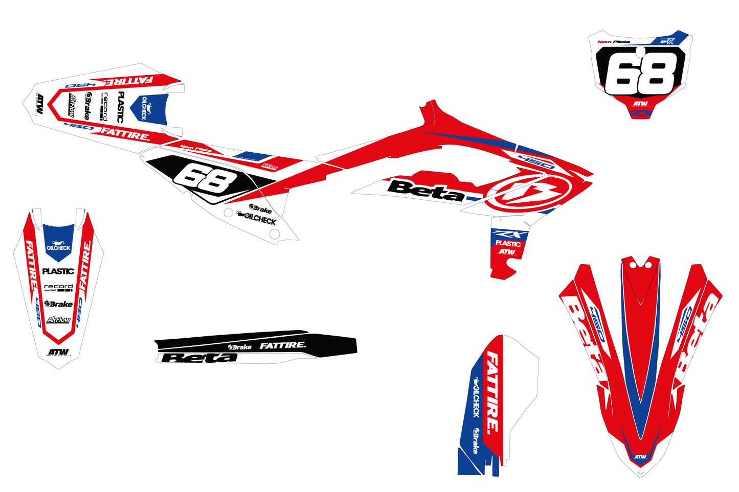 Kit déco Beta RR/RX/XTRAINER - BTMX001 Blanc