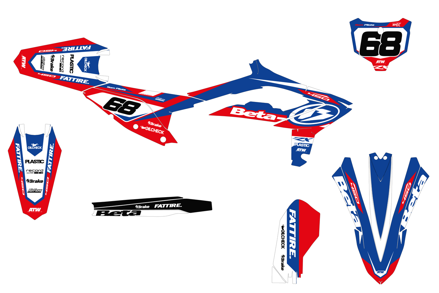 Kit déco Beta RR/RX/XTRAINER - BTMX001 Bleu
