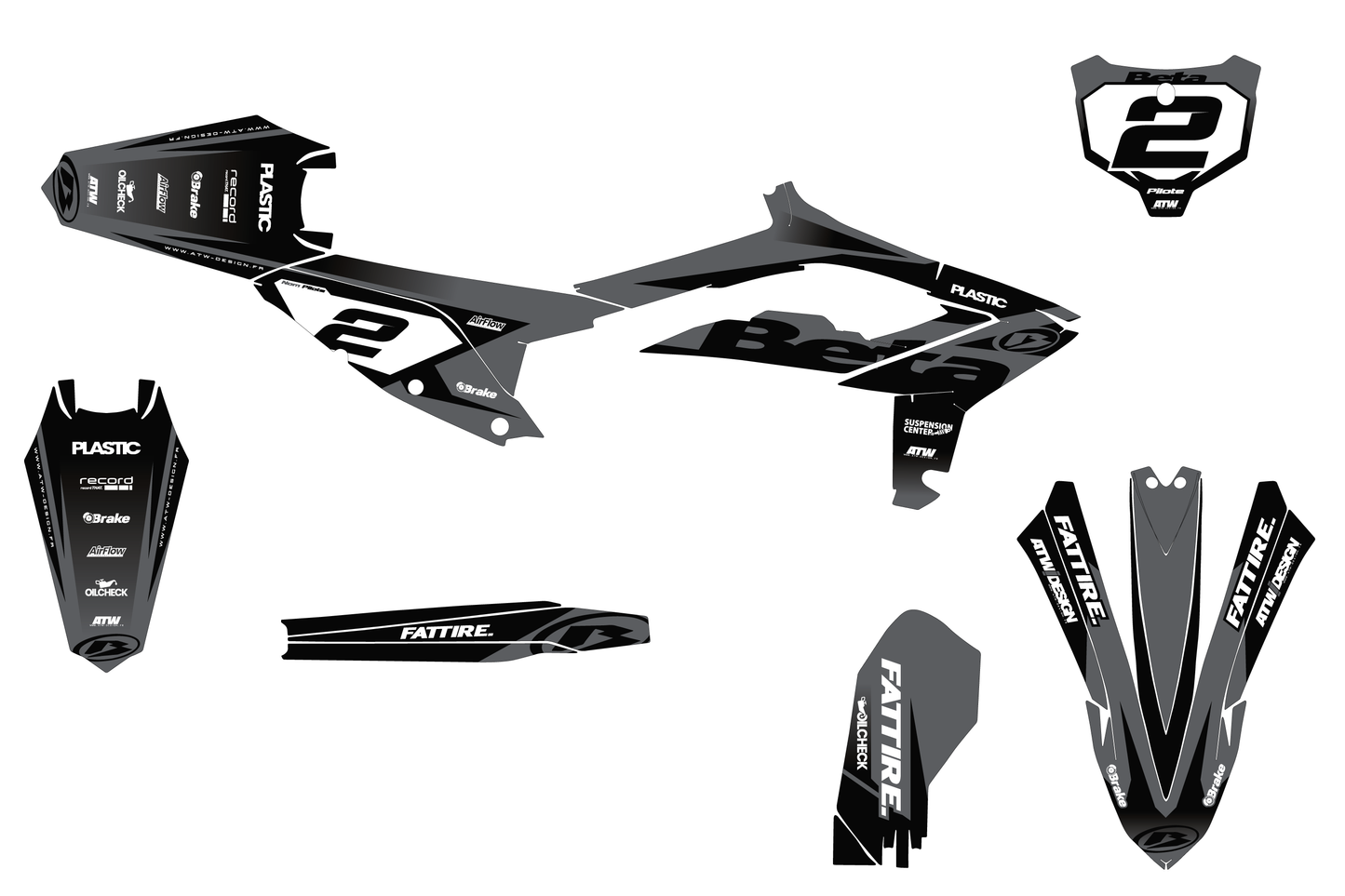 Kit déco Beta RR/RX/XTRAINER - BTMX002 Gris