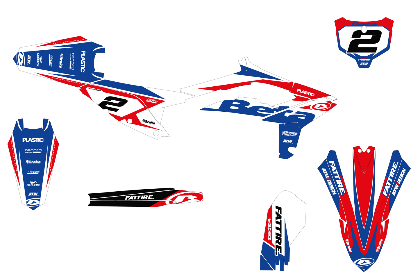 Kit déco Beta RR/RX/XTRAINER - BTMX002 Rouge