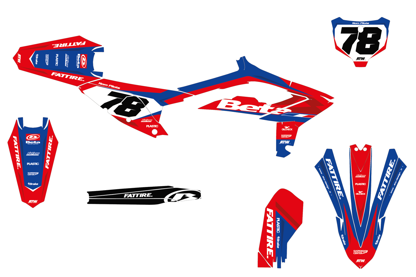 Kit déco Beta RR/RX/XTRAINER - BTMX004 Bleu