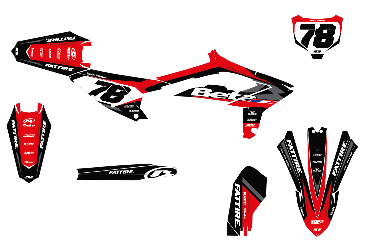 Kit déco Beta RR/RX/XTRAINER - BTMX004 Noir
