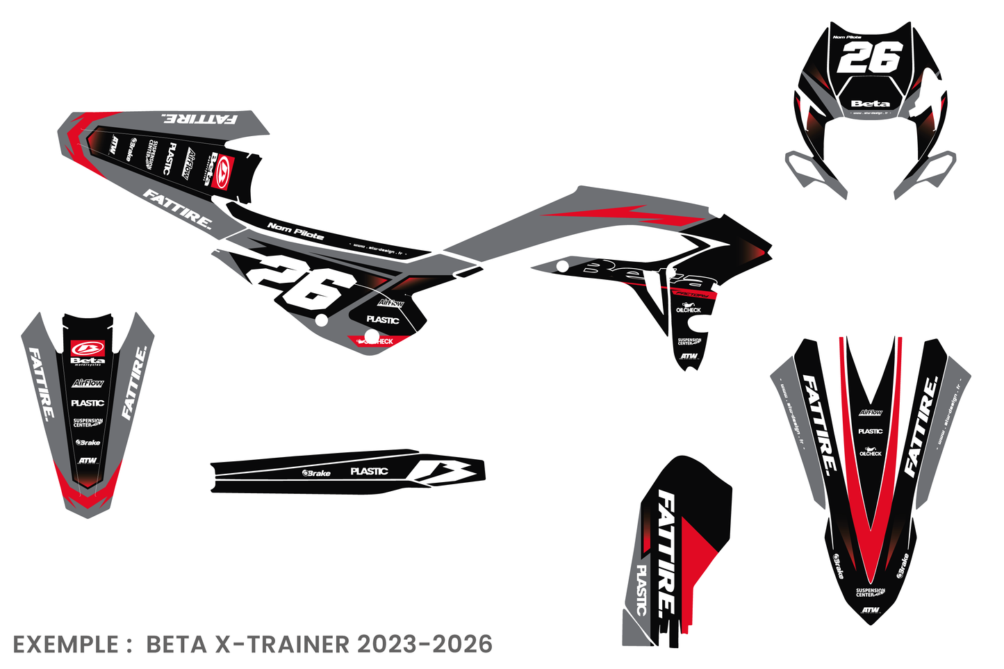 Kit déco Beta RR/RX/XTRAINER - BTMX003 Gris