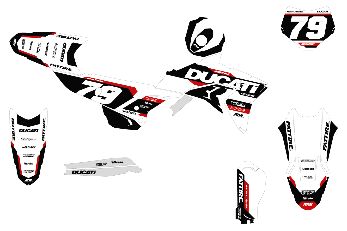 Kit déco Ducati Desmo - DCMX002 Blanc