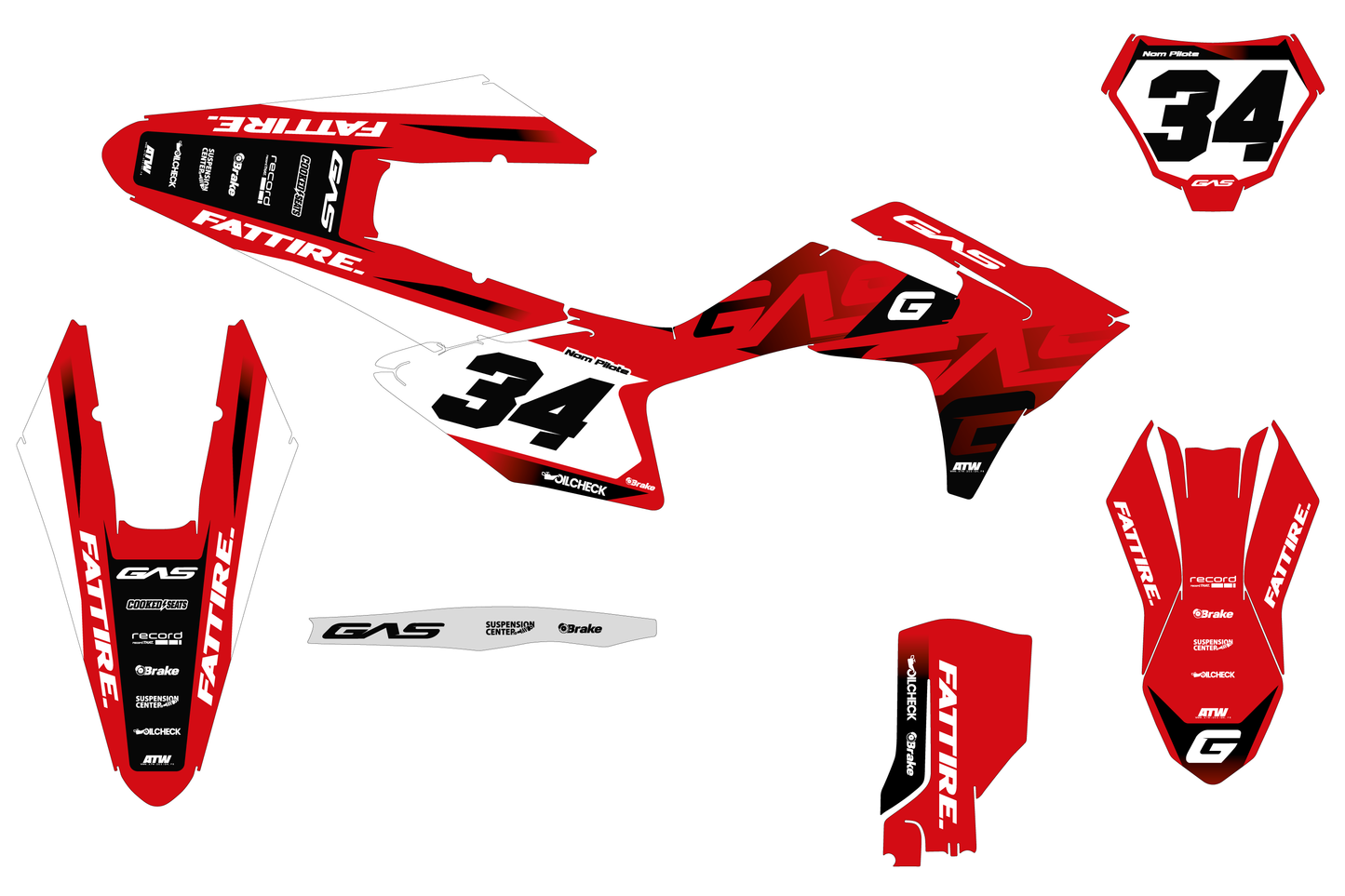 Kit déco GasGas MC/EC - GGMX005 Rouge