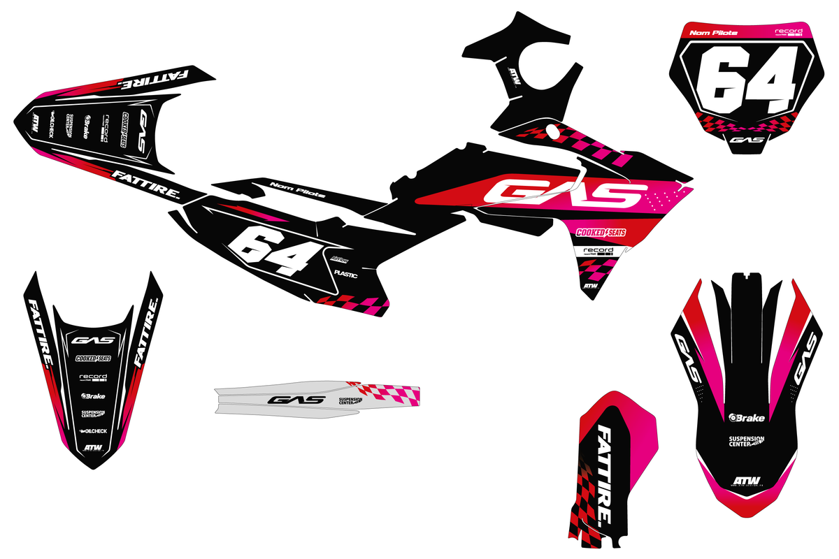 Kit déco GasGas MC 50/65/85 & MC-E 3/5 Graphics Kit - GGMMX001 Rouge