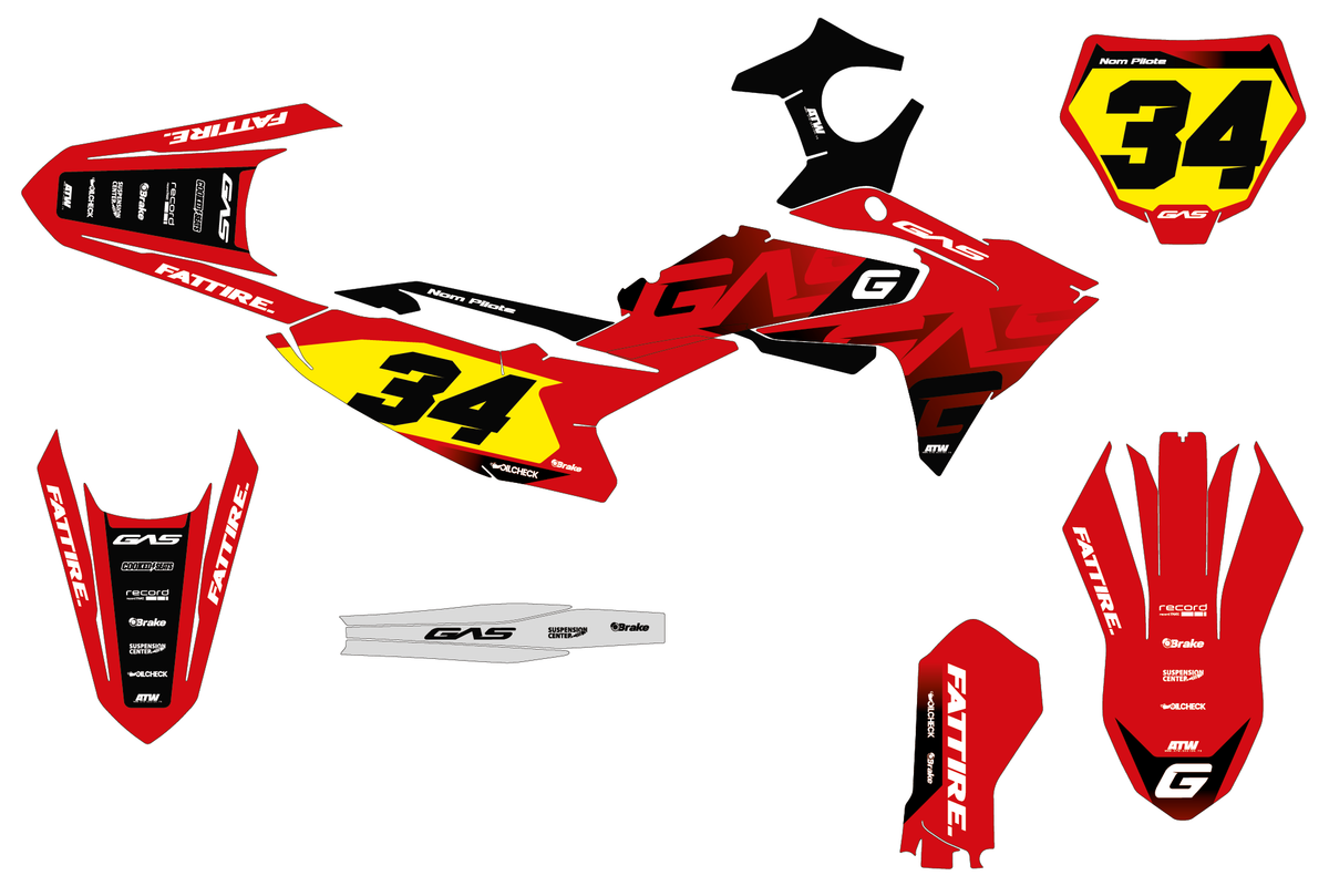 Kit déco GasGas MC 50/65/85 & MC-E 3/5 - GGMMX005 Jaune