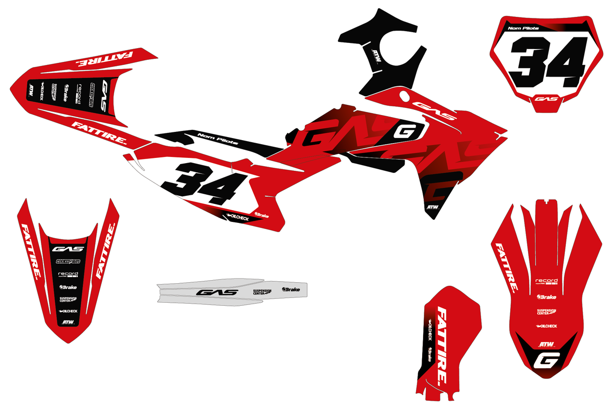 Kit déco GasGas MC 50/65/85 & MC-E 3/5 - GGMMX005 Rouge