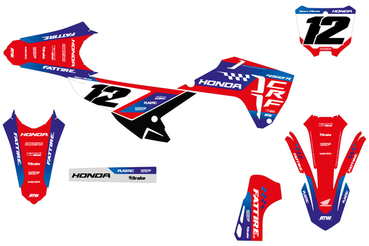 Kit déco HONDA CRF - HDMX006 Rouge