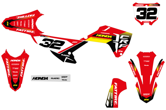 Kit déco HONDA CRF - HDMX007 Jaune