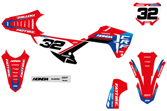 Kit déco HONDA CRF - HDMX007 Rouge