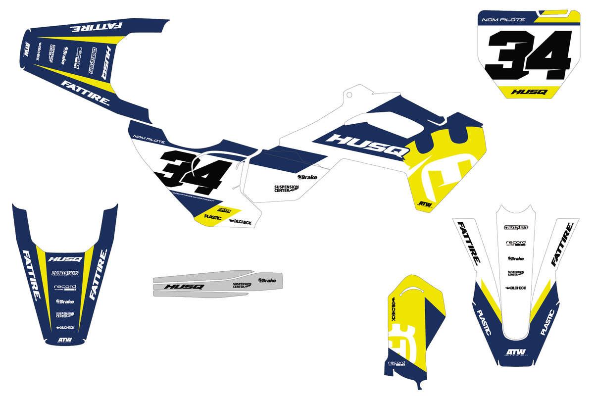Kit déco HUSQVARNA TC 50/65/85 & EE 3/5 - HQMMX001 Bleu