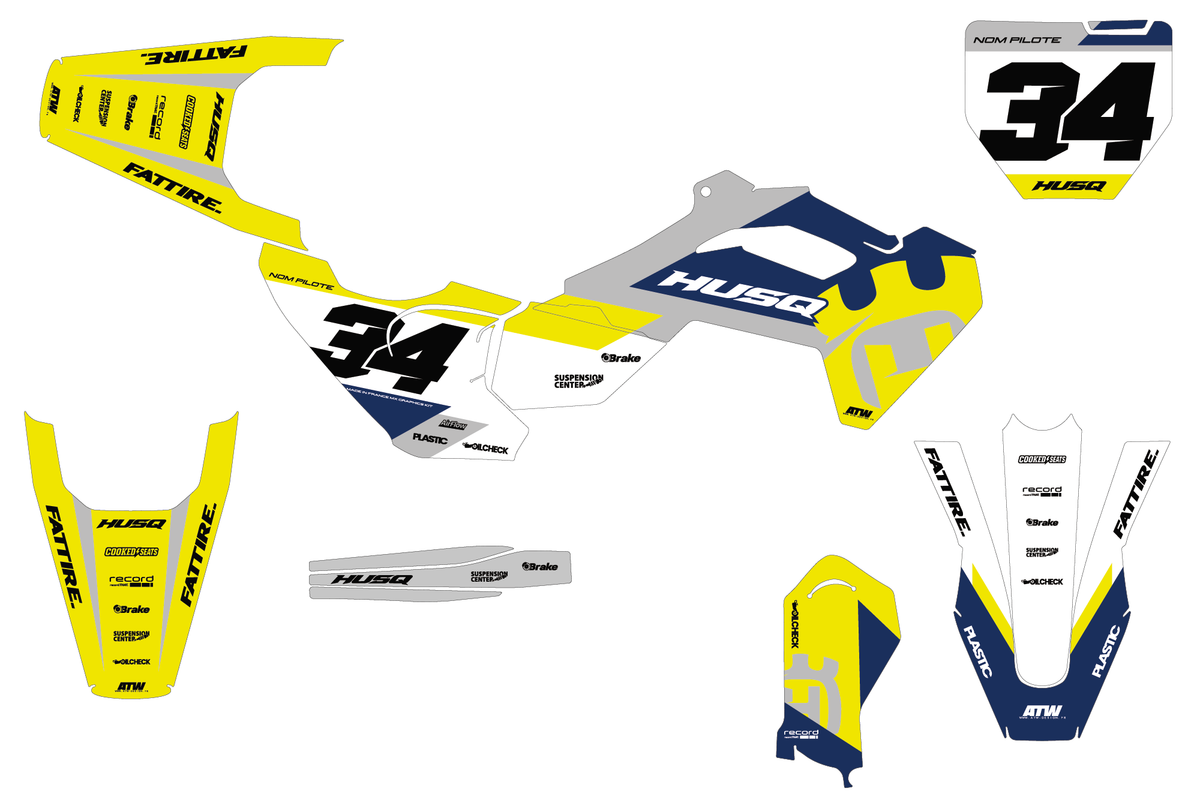 Kit déco HUSQVARNA TC 50/65/85 & EE 3/5 - HQMMX001 Jaune