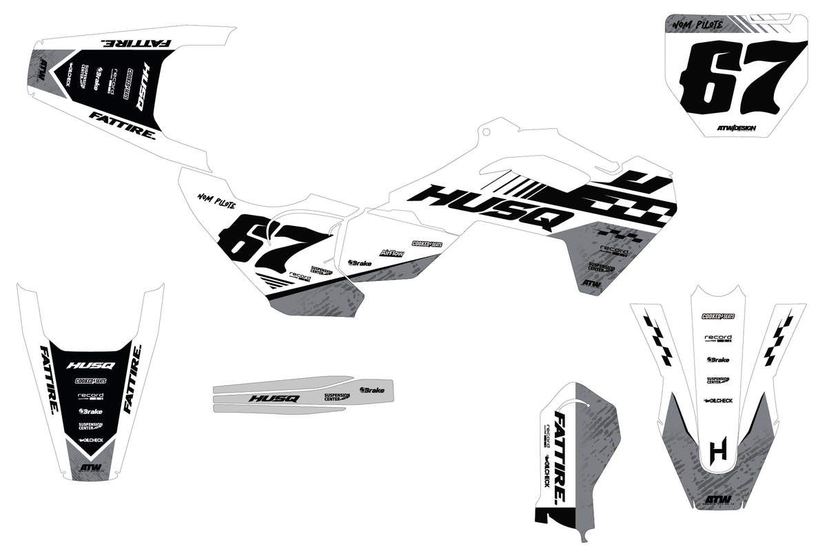 Kit déco HUSQVARNA TC 50/65/85 & EE 3/5 - HQMMX004 Gris